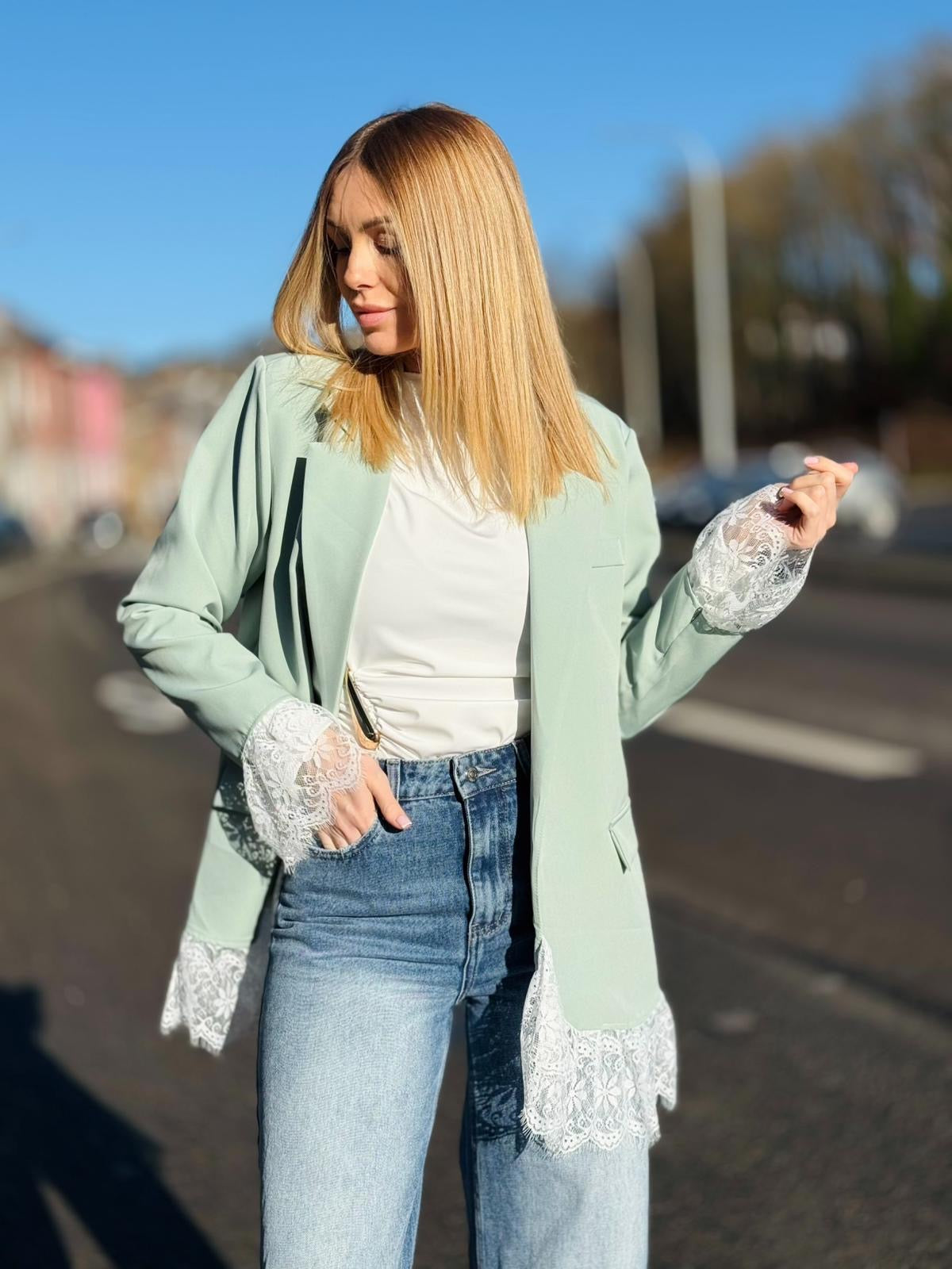 Blazer " Paris dentelle" Menthe