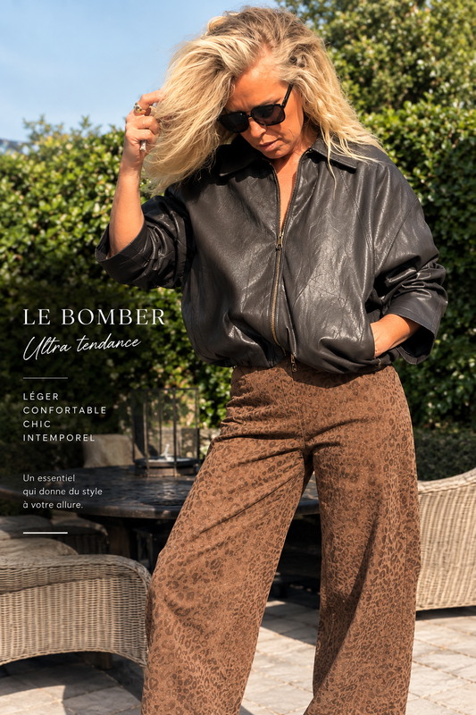 BLOUSON BOMBER MATELASSÉ EN SIMILICUIR Choco