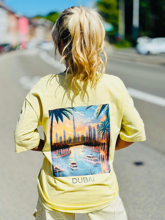 Tee-shirts « DUBAI » JAUNE PASTEL