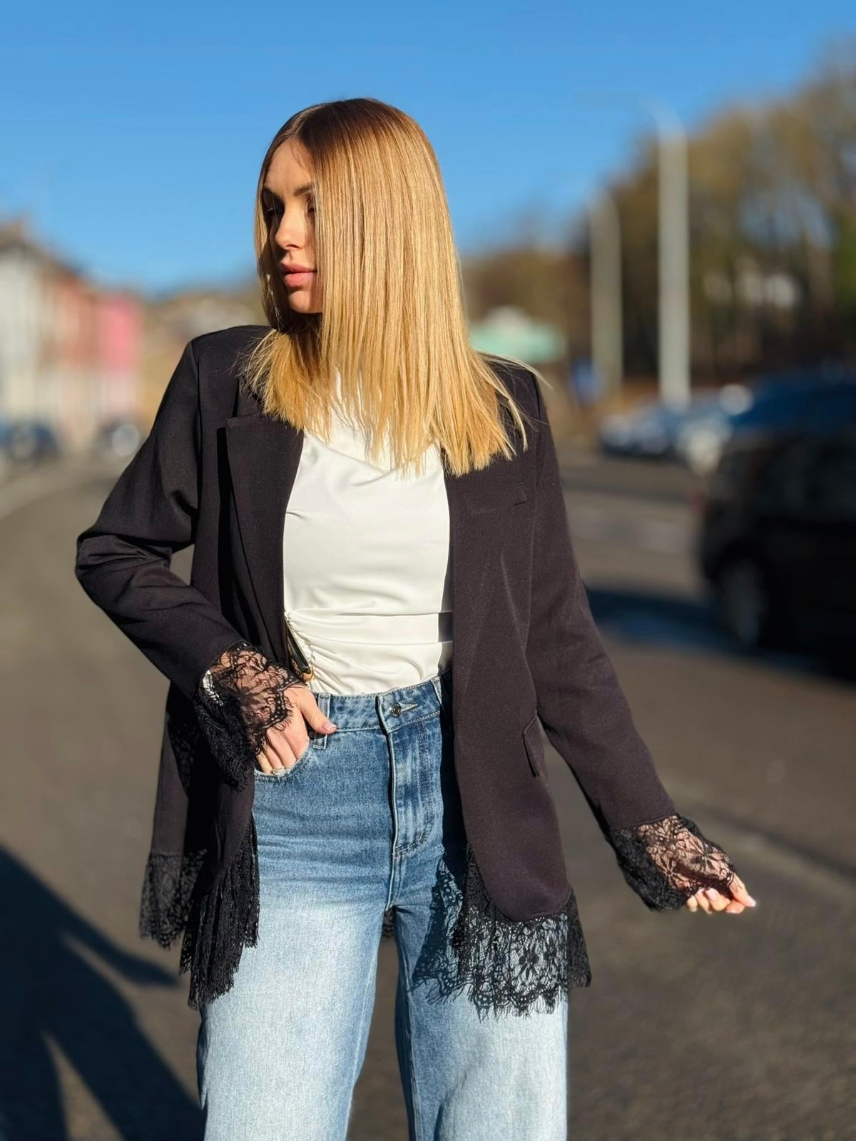 Blazer "Paris dentelle " Noir
