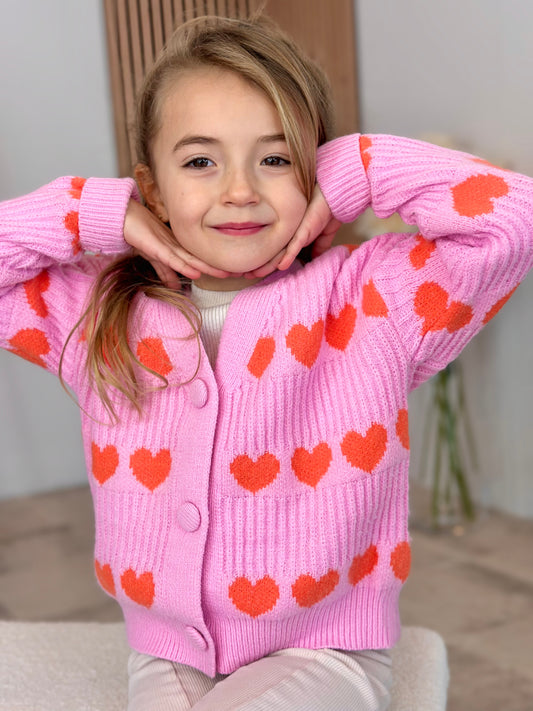 CARDIGAN ROSE COEUR