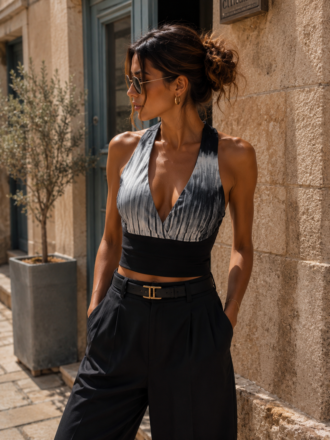 Crop top «Lia» gris
