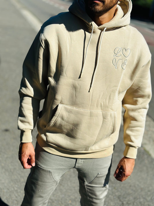 SWEAT A CAPUCHE LOVE BEIGE
