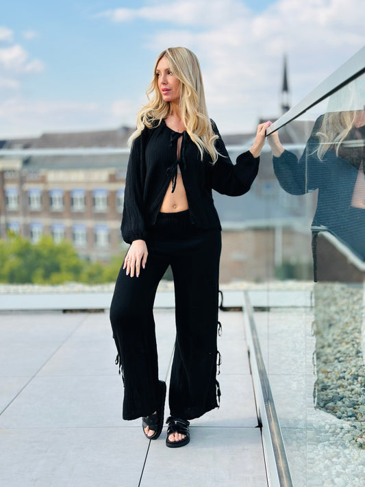 PANTALON GAZ DE COTON NOIR