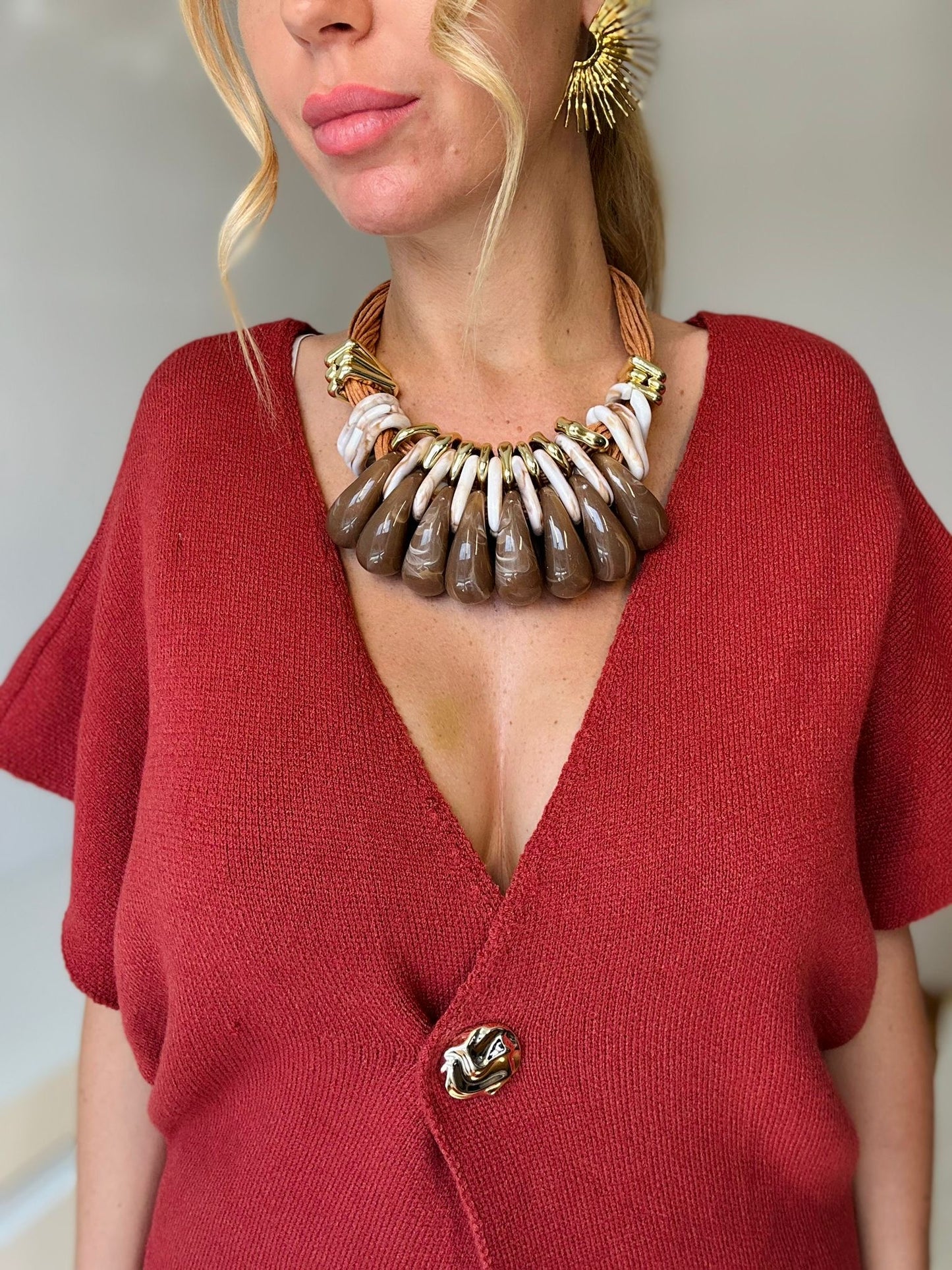 Collier « JADE » TAUPE