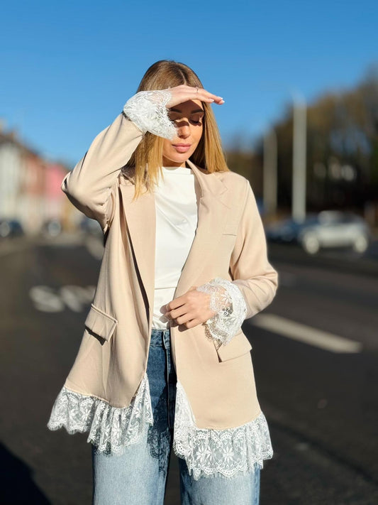 Blazer "Paris dentelle" Beige