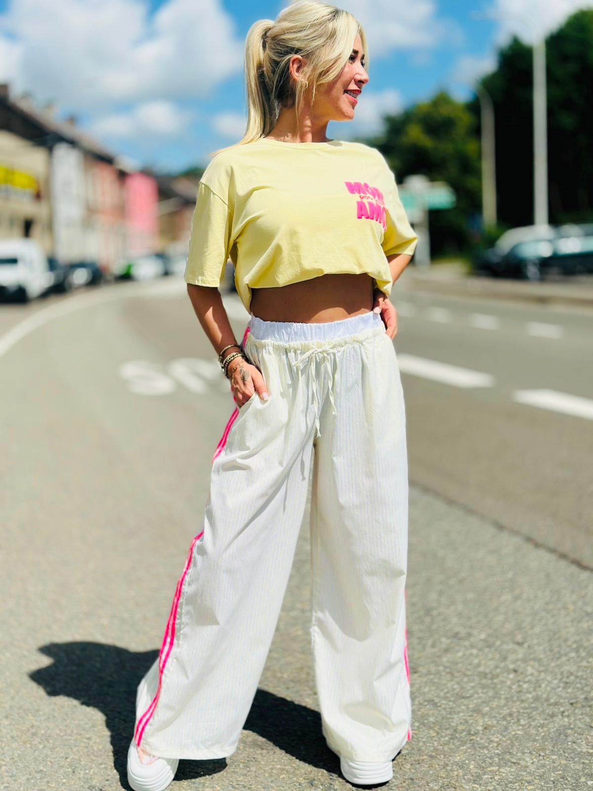 Pantalon « JULIETTE » JAUNE PASTEL
