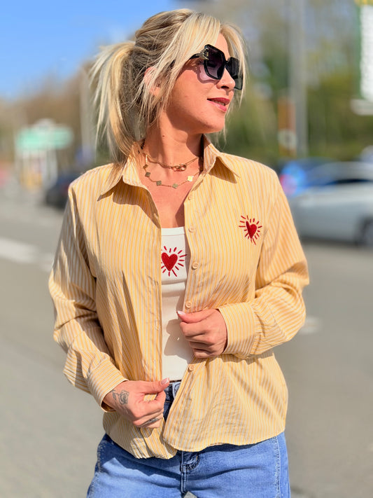 Chemise «Coup de cœur» jaune