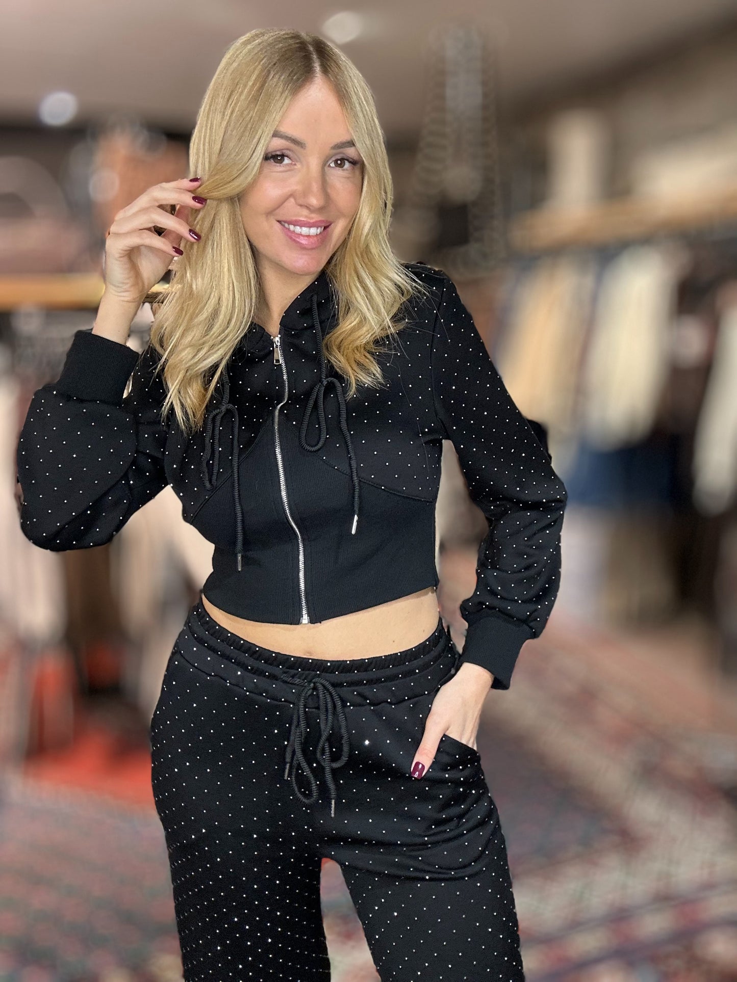 Jogging « NOIR » STRASS