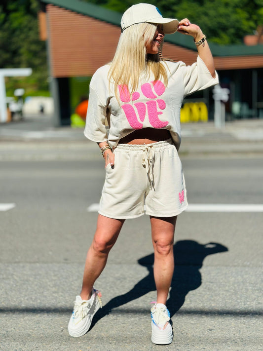 Short « LOVE » BEIGE