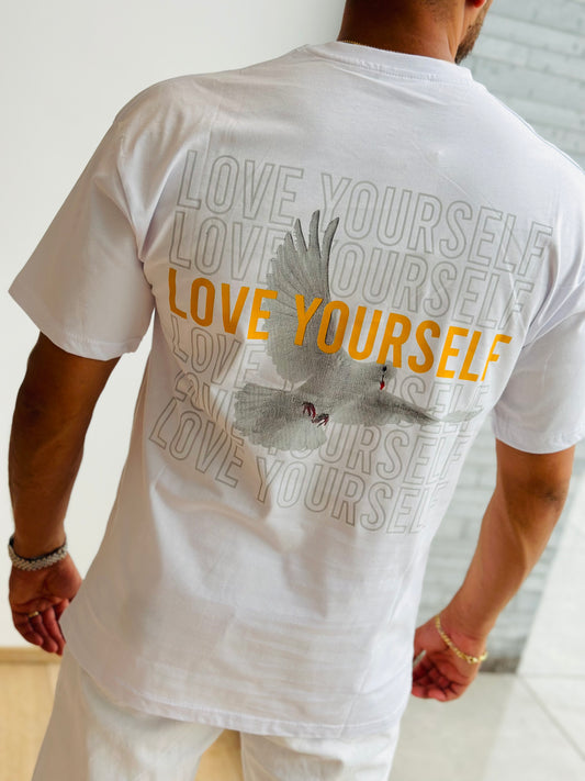 T SHIRT LOVE YOURSELF BLANC