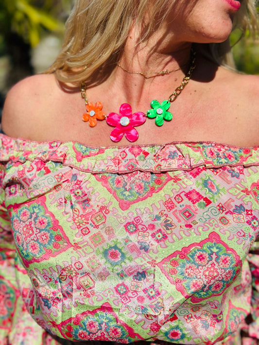 Collier « FLEUR » COLORÉ