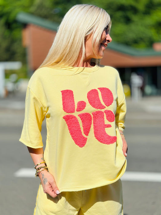 Sweat « LOVE » JAUNE