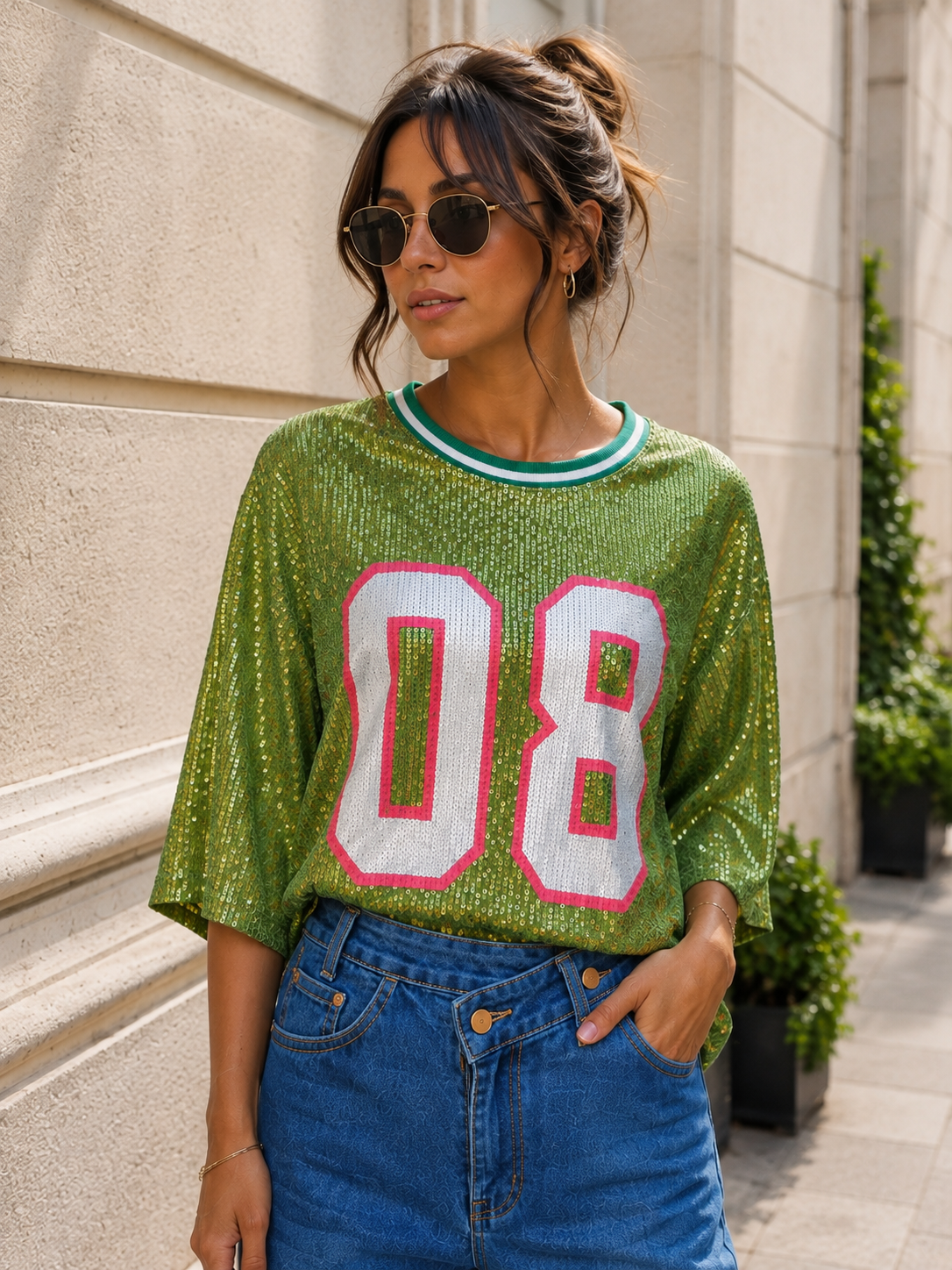 Blouse «Sequins 08» vert