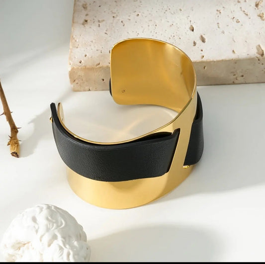 BRACELET BI MATIÈRE NOIR