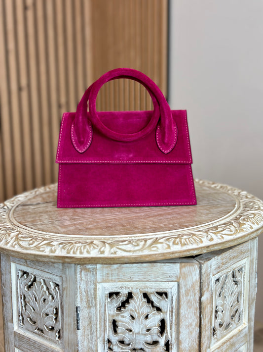 SAC EN CUIR NINA FUSCHIA
