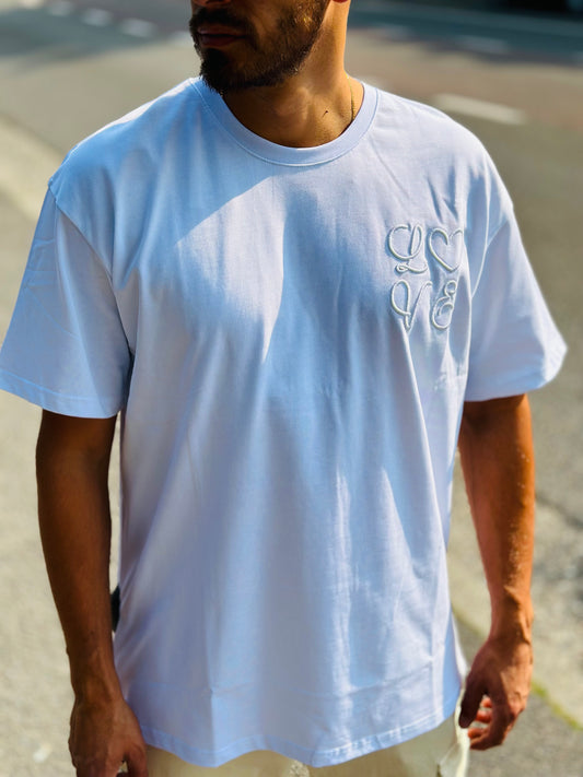 T SHIRT LOVE BLANC