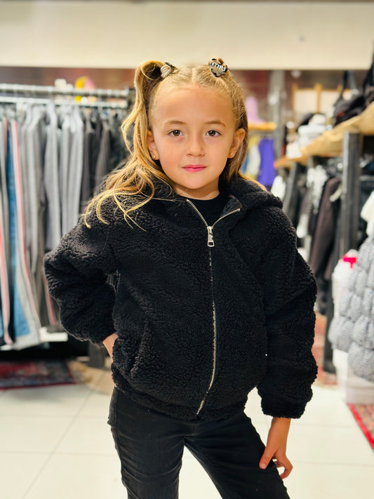 VESTE TEDDY NOIR