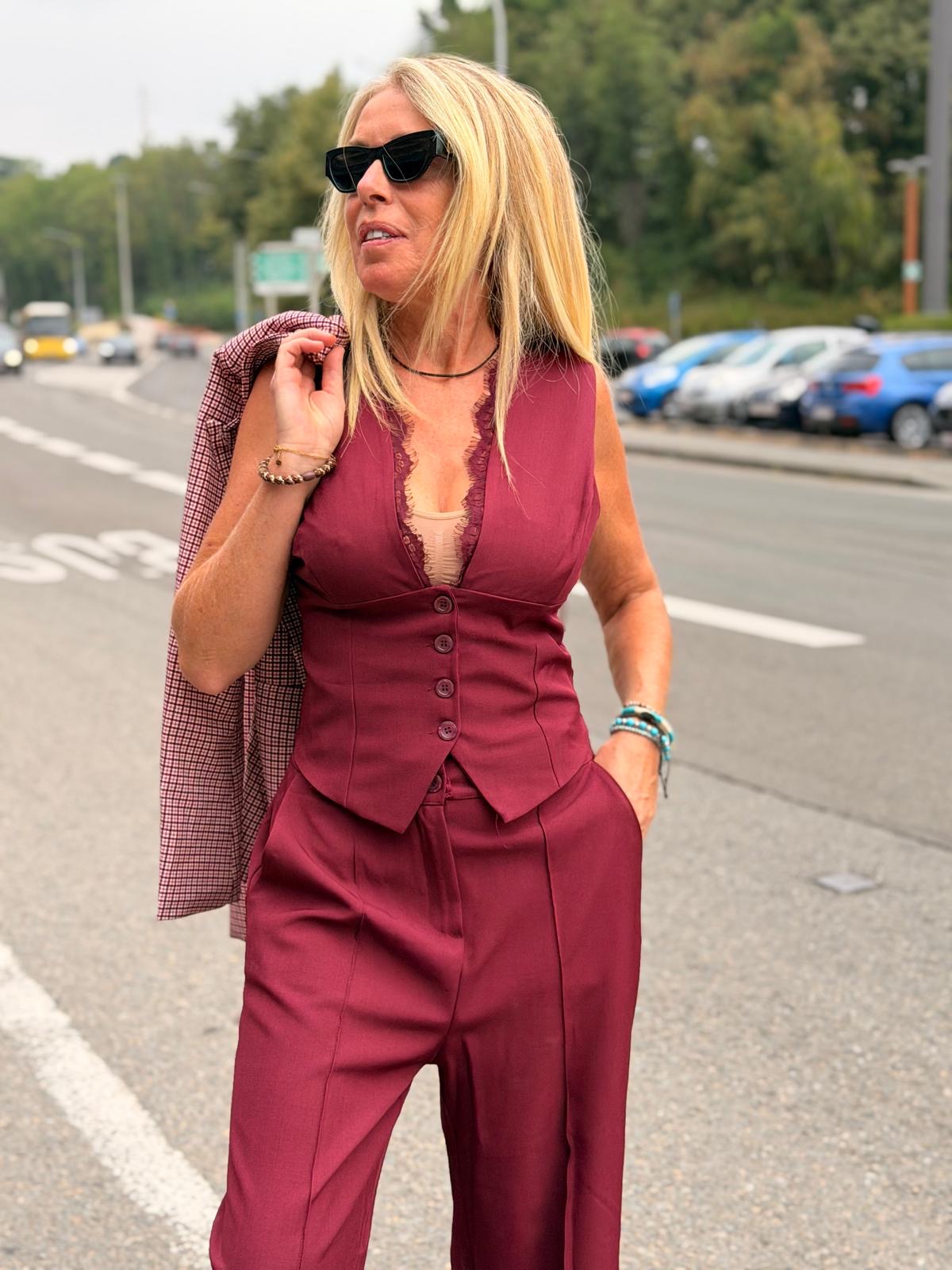 Ensemble «Nadine» bordeau