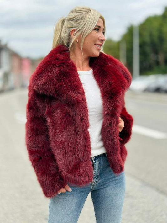 Veste « FOURRURE » BORDEAUX