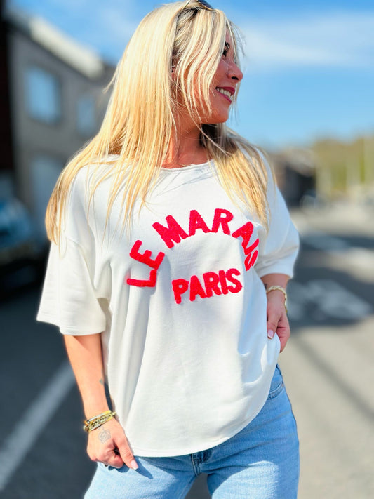 Sweat « LE MARAIS » BLANC