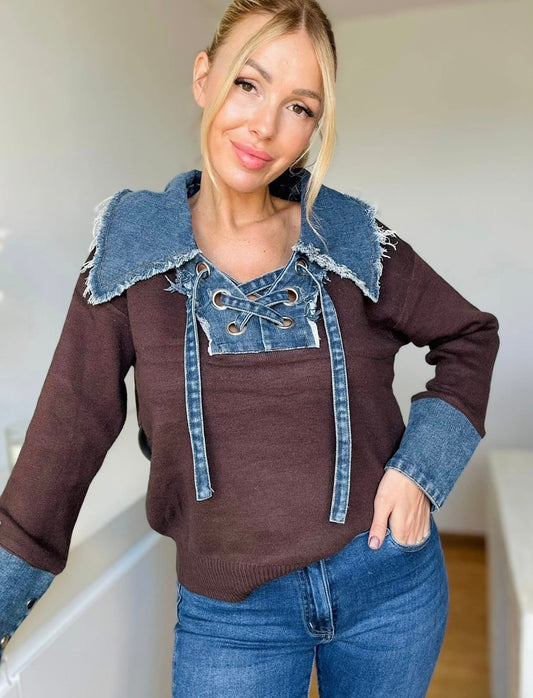Pull «  LEYNA » CHOCO