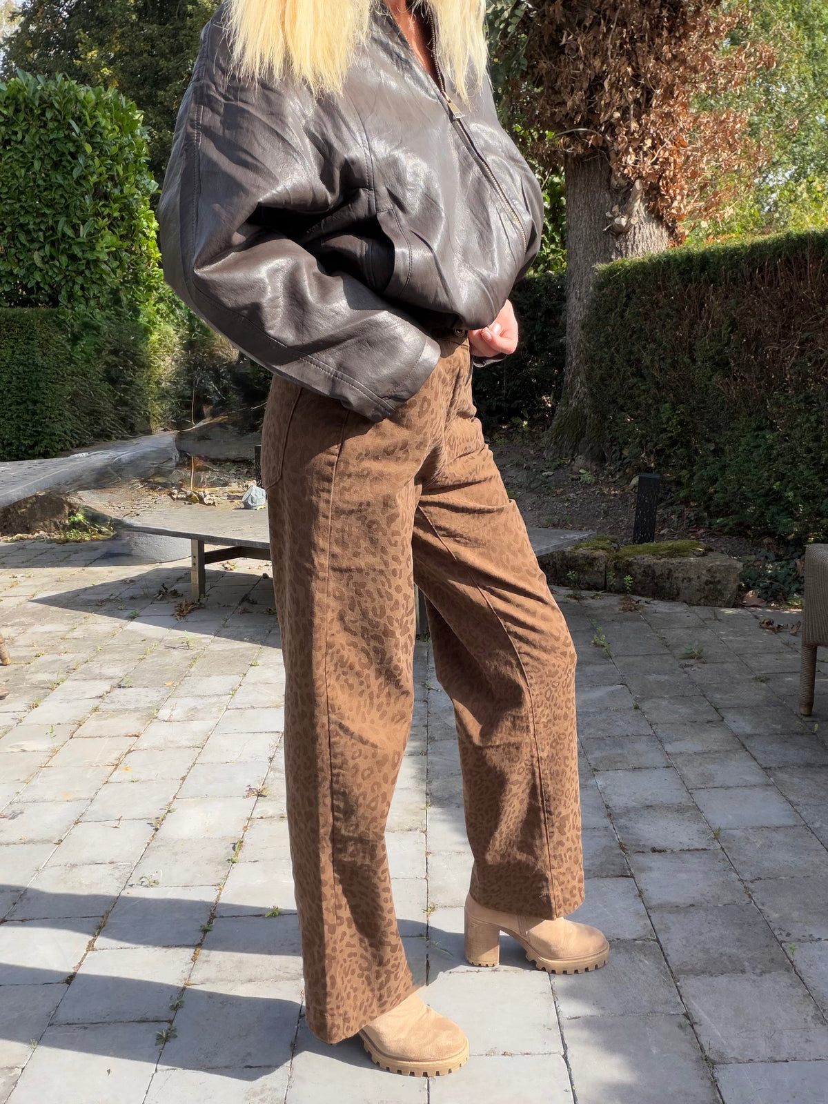 JEANS LÉOPARD  - CHOCOLAT
