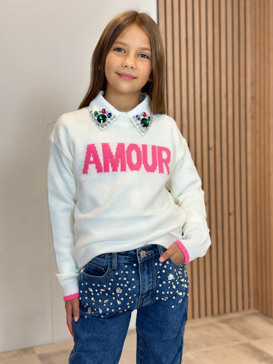 PULL AMOUR BLANC