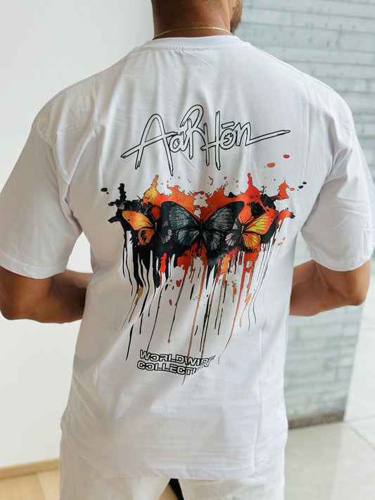 T SHIRT BUTTERFLY BLANC
