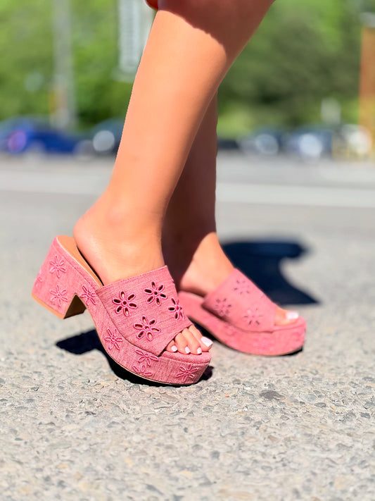Sandales à talon «Bonnie» rose