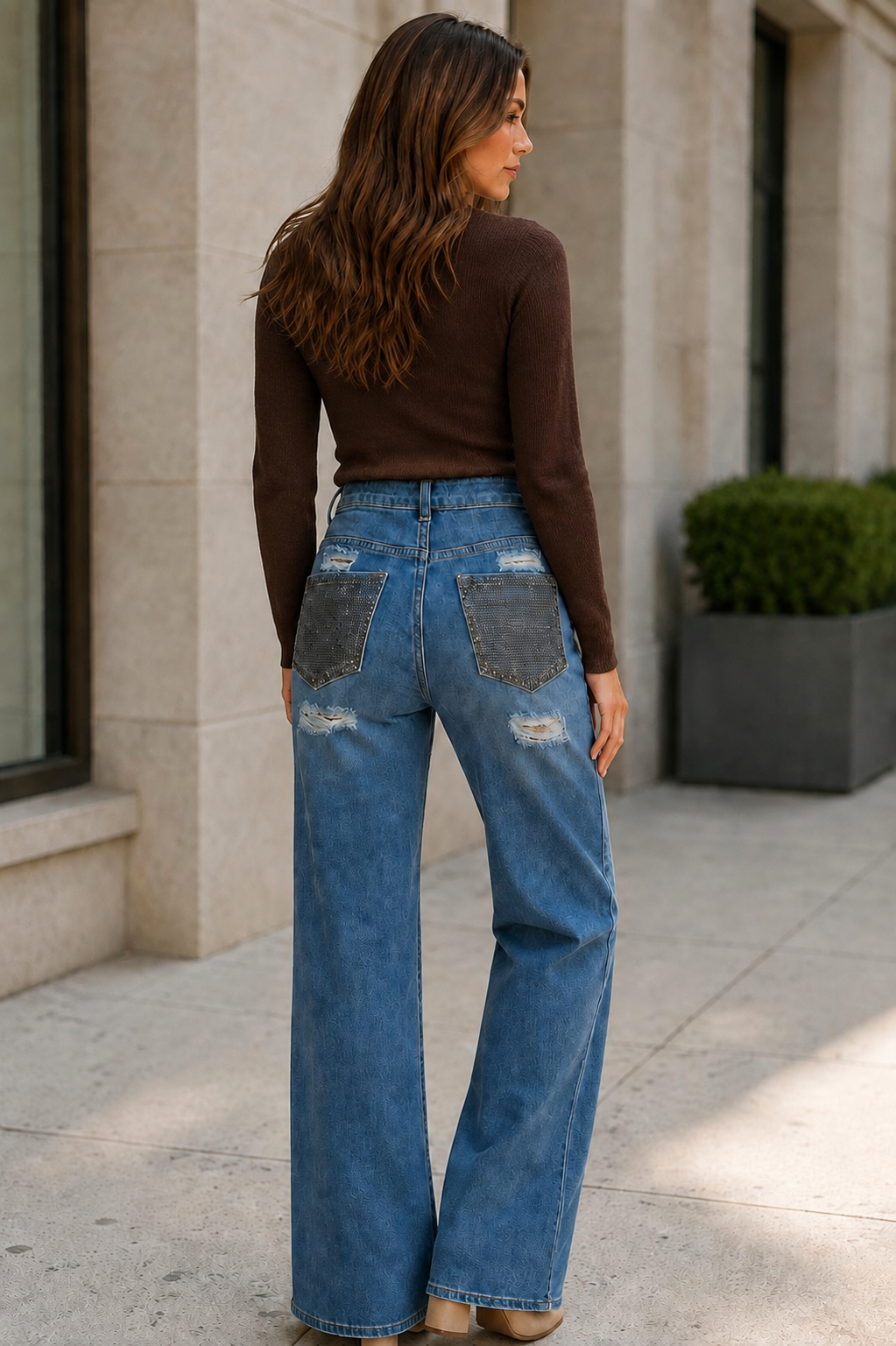 Jeans «Ilona» strass doré