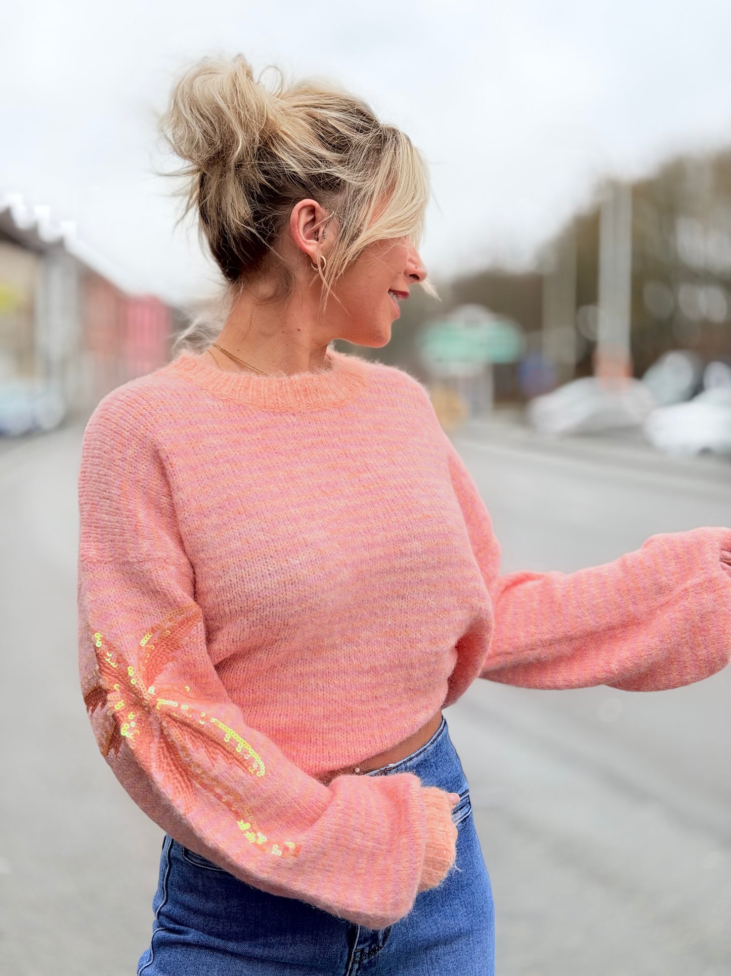 Pull « Palma» rose