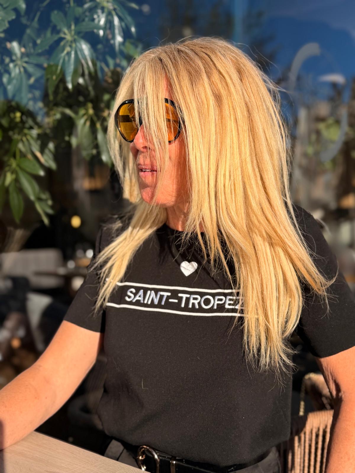 T shirt «Saint Tropez» noir