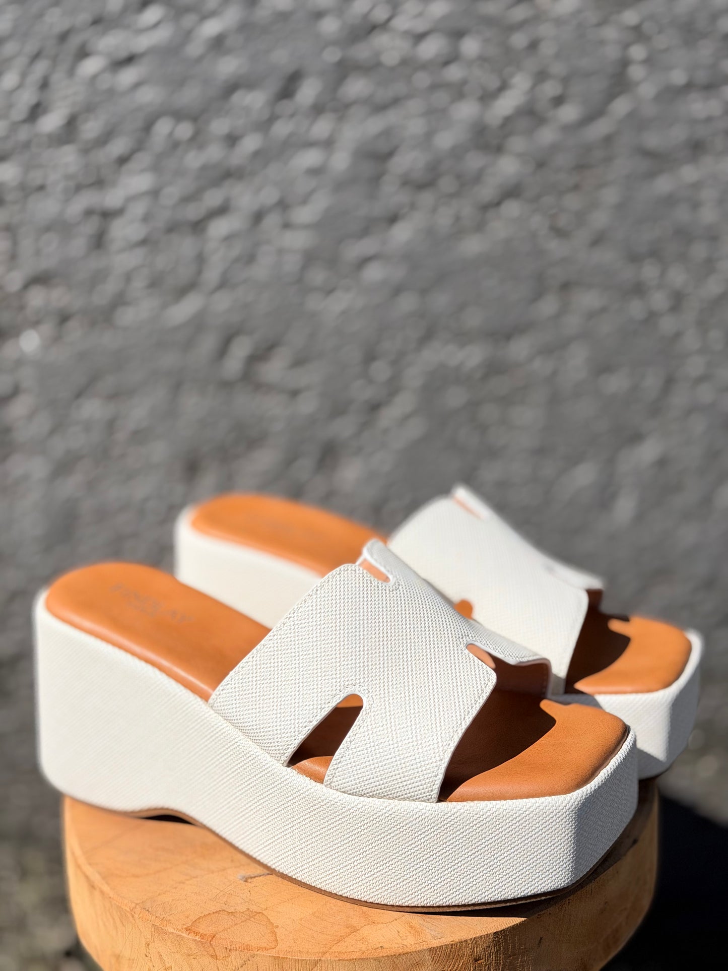Sandales compensées «H» blanc