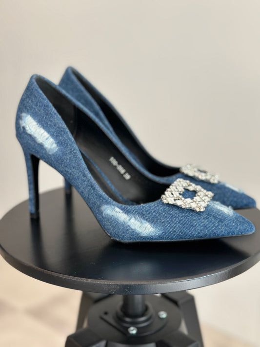 ESCARPINS JEANS FONCÉ