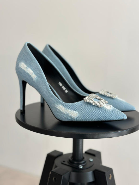 ESCARPINS JEANS CLAIR