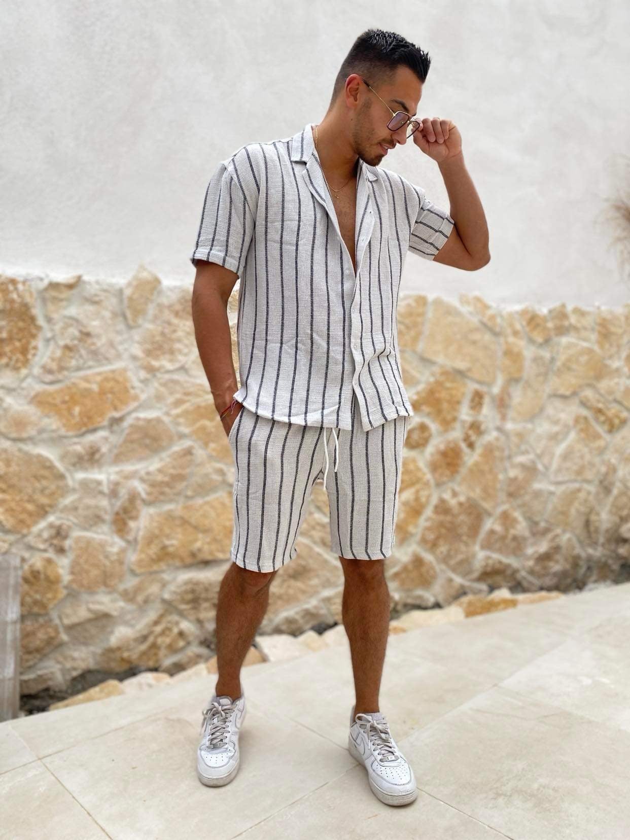 Short ligné Calo blanc